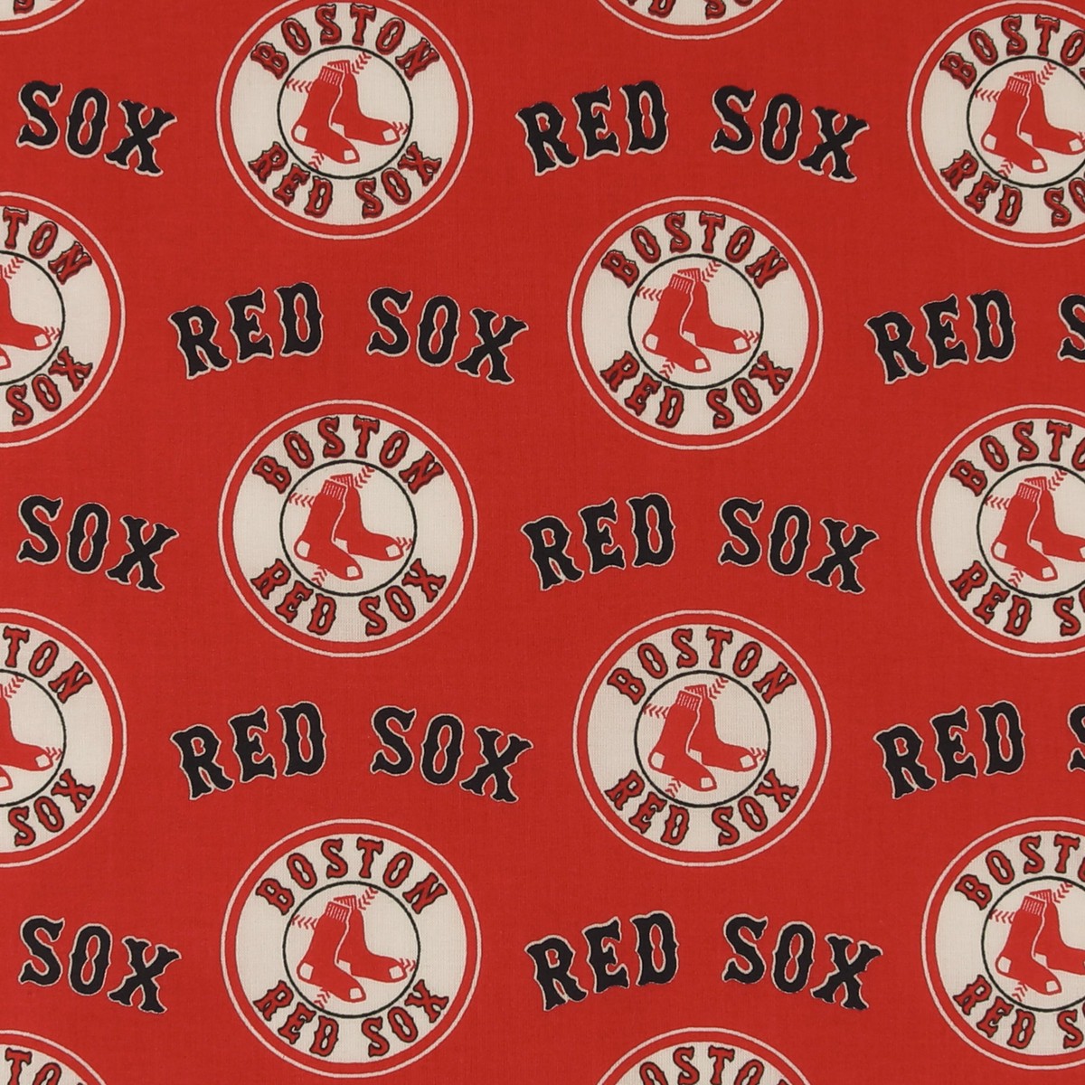 Baseball Printed Cotton - Boston RED SOX - 007 - Red